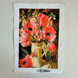 Painting on canvas. Paint by numbers. Floral painting.